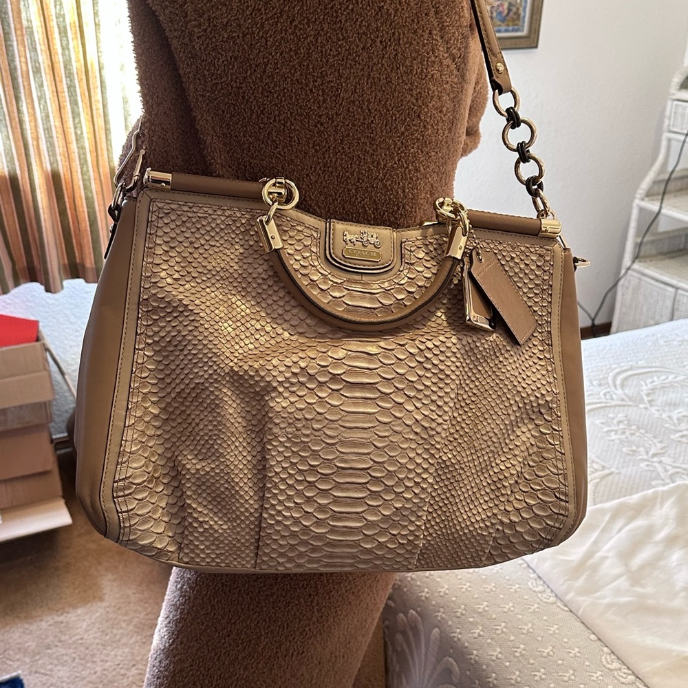 Authentic Coach Madison Collection Python Toffee … - image 3